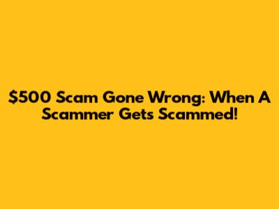 $500 Scam Gone Wrong: When A Scammer Gets Scammed!