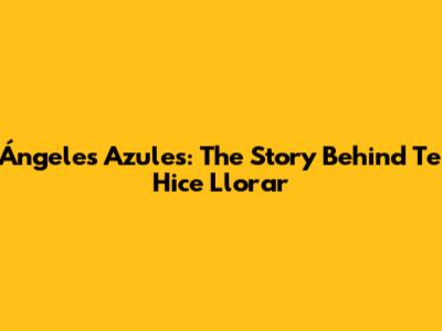 Ángeles Azules: The Story Behind 'Te Hice Llorar'