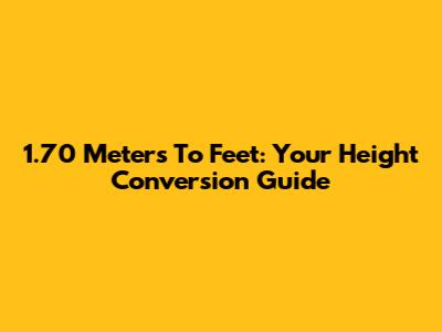 1.70 Meters To Feet: Your Height Conversion Guide