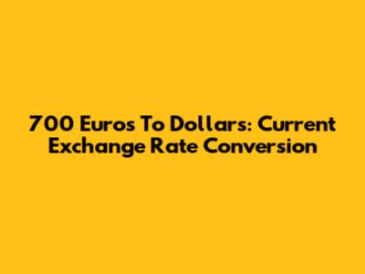 700 Euros To Dollars: Current Exchange Rate Conversion