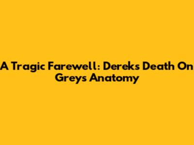 A Tragic Farewell: Derek's Death On Grey's Anatomy