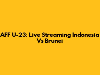 AFF U-23: Live Streaming Indonesia Vs Brunei