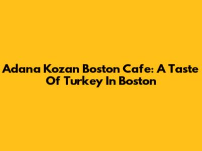 Adana Kozan Boston Cafe: A Taste Of Turkey In Boston