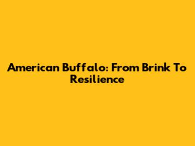 American Buffalo: From Brink To Resilience