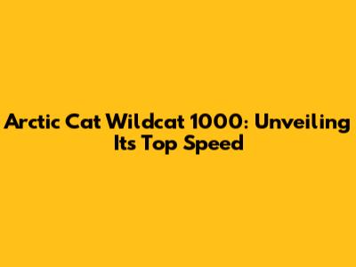 Arctic Cat Wildcat 1000: Unveiling Its Top Speed