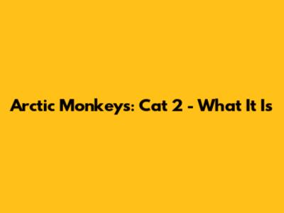 Arctic Monkeys: 'Cat 2' - What It Is