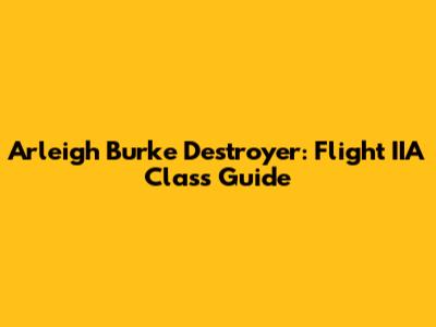 Arleigh Burke Destroyer: Flight IIA Class Guide