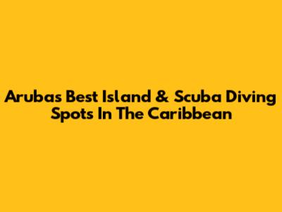 Aruba's Best Island & Scuba Diving Spots In The Caribbean