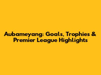 Aubameyang: Goals, Trophies & Premier League Highlights