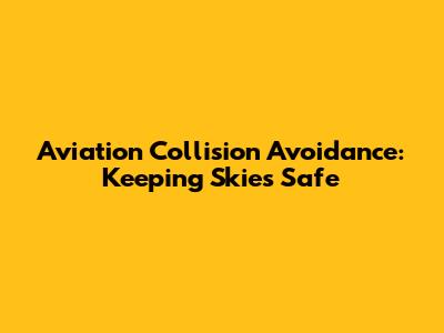 Aviation Collision Avoidance: Keeping Skies Safe