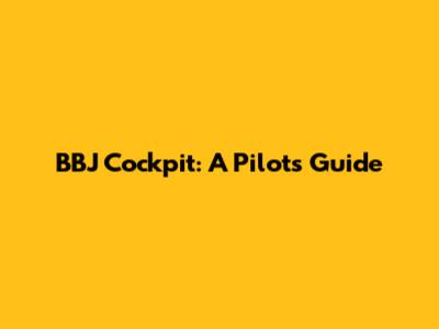 BBJ Cockpit: A Pilot's Guide