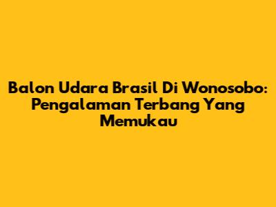 Balon Udara Brasil Di Wonosobo: Pengalaman Terbang Yang Memukau