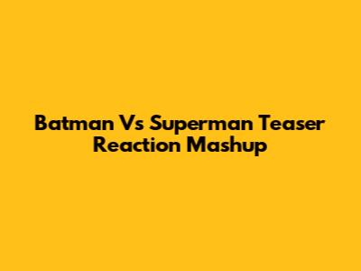 Batman Vs Superman Teaser Reaction Mashup