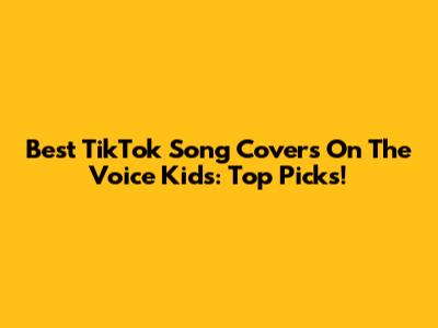 Best TikTok Song Covers On The Voice Kids: Top Picks!