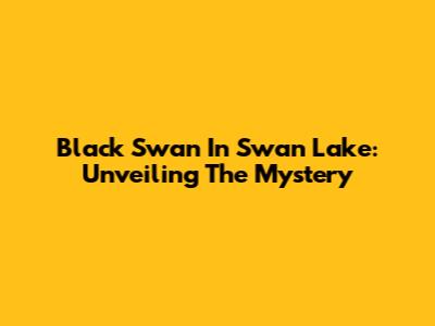 Black Swan In Swan Lake: Unveiling The Mystery
