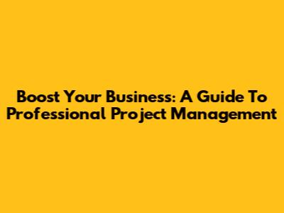 Boost Your Business: A Guide To Professional Project Management