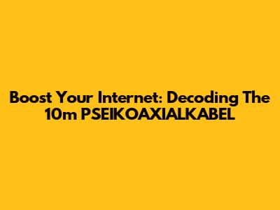 Boost Your Internet: Decoding The 10m PSEIKOAXIALKABEL