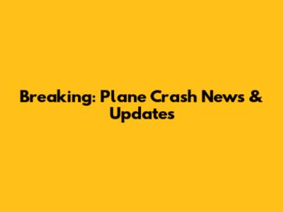 Breaking: Plane Crash News & Updates
