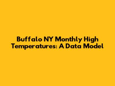Buffalo NY Monthly High Temperatures: A Data Model