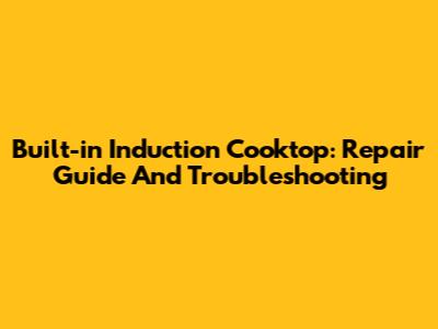 Built-in Induction Cooktop: Repair Guide And Troubleshooting