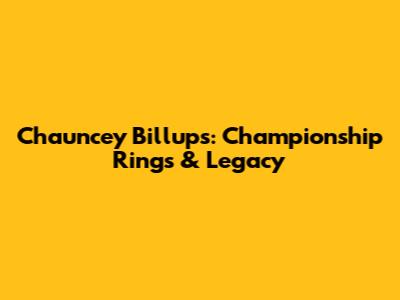 Chauncey Billups: Championship Rings & Legacy