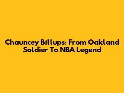 Chauncey Billups: From Oakland Soldier To NBA Legend