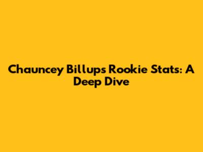 Chauncey Billups Rookie Stats: A Deep Dive