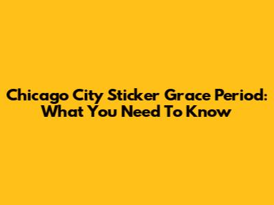Chicago City Sticker Grace Period: What You Need To Know