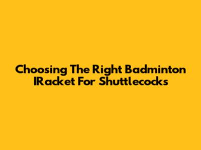 Choosing The Right Badminton IRacket For Shuttlecocks