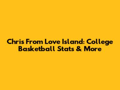 Chris From Love Island: College Basketball Stats & More