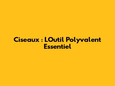 Ciseaux : L'Outil Polyvalent Essentiel