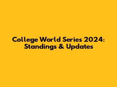 College World Series 2024: Standings & Updates