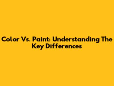 Color Vs. Paint: Understanding The Key Differences