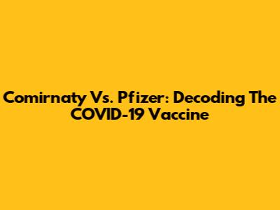 Comirnaty Vs. Pfizer: Decoding The COVID-19 Vaccine