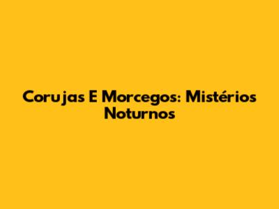 Corujas E Morcegos: Mistérios Noturnos
