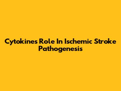 Cytokines' Role In Ischemic Stroke Pathogenesis