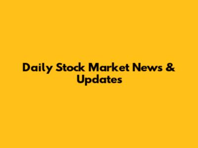 Daily Stock Market News & Updates
