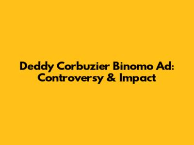 Deddy Corbuzier Binomo Ad: Controversy & Impact