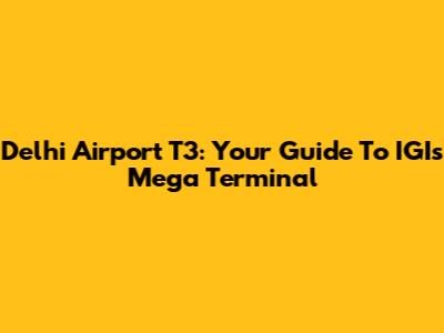 Delhi Airport T3: Your Guide To IGI's Mega Terminal