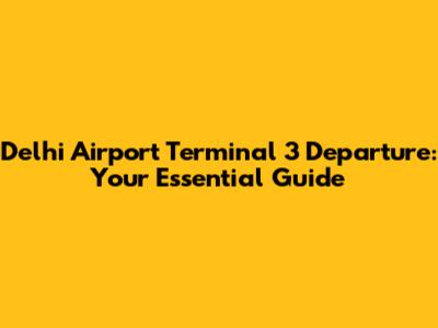 Delhi Airport Terminal 3 Departure: Your Essential Guide