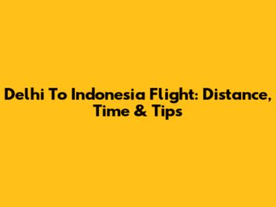 Delhi To Indonesia Flight: Distance, Time & Tips