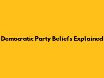 Democratic Party Beliefs Explained