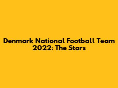 Denmark National Football Team 2022: The Stars