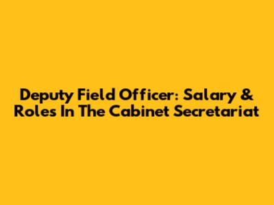 Deputy Field Officer: Salary & Roles In The Cabinet Secretariat