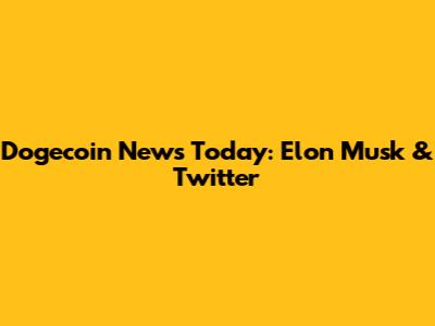 Dogecoin News Today: Elon Musk & Twitter