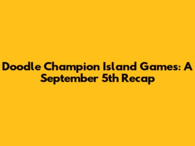 Doodle Champion Island Games: A September 5th Recap