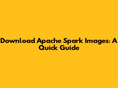 Download Apache Spark Images: A Quick Guide