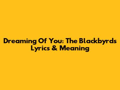 Dreaming Of You: The Blackbyrds' Lyrics & Meaning