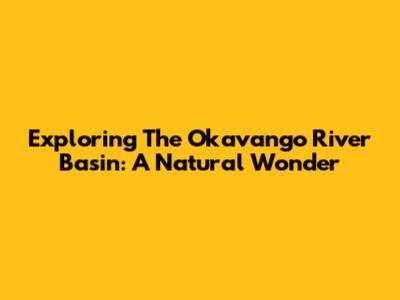 Exploring The Okavango River Basin: A Natural Wonder