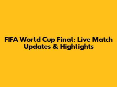 FIFA World Cup Final: Live Match Updates & Highlights